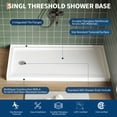 thumbnail image 4 of Shower Base Pan 60x32 Inch - Non-Slip Left Drain, White for Bathroom, 4 of 8