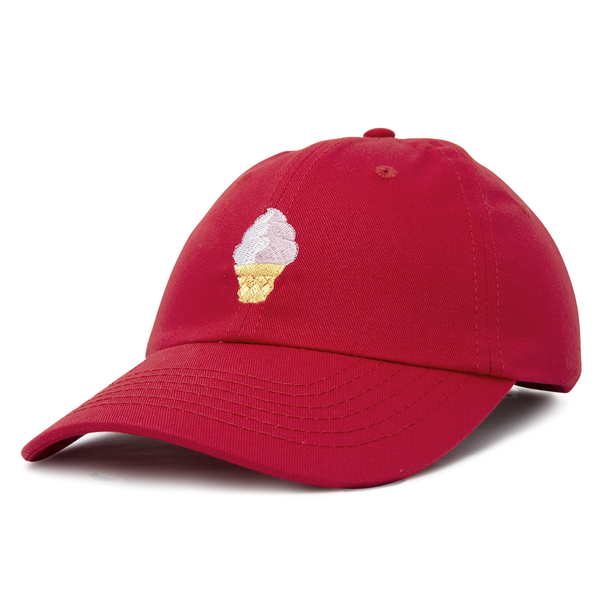 DALIX Soft Serve Ice Cream Hat Cotton Baseball Cap in Red