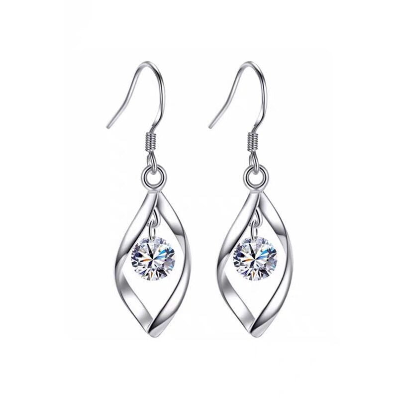 Ripple Diamond Stars Stud Earrings,Long Diamond Pendant Hypoallergenic Nickel Free Earrings