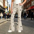 thumbnail image 6 of School Uniform Pants for Girls Back To School Slim High Waist Pocket Elastic Waistband Graphic Print Flared Trousers Girls Pants Size 5-6 Years, 6 of 6