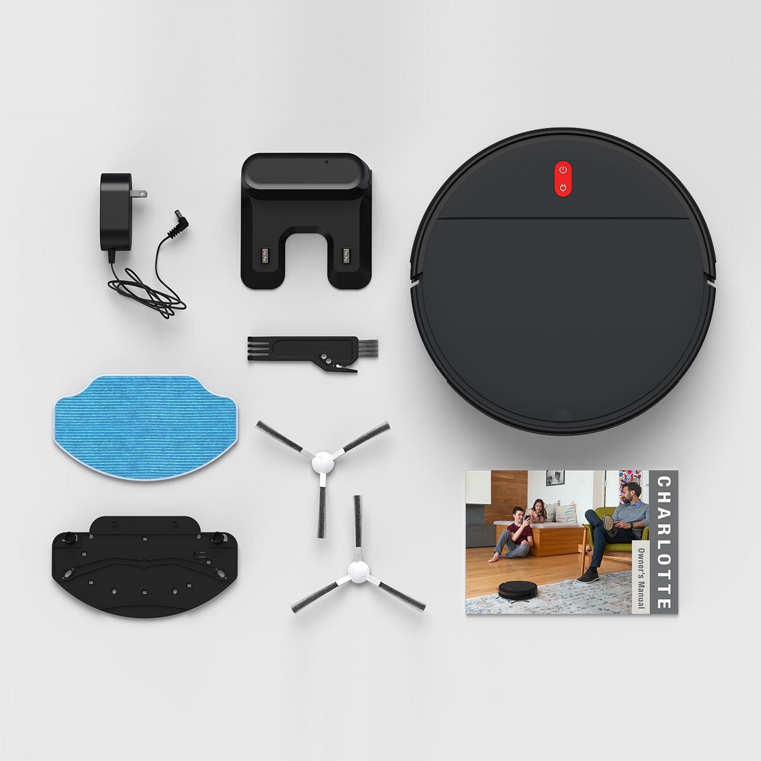 bObsweep Charlotte Robot Vacuum and Mop, Charcoal