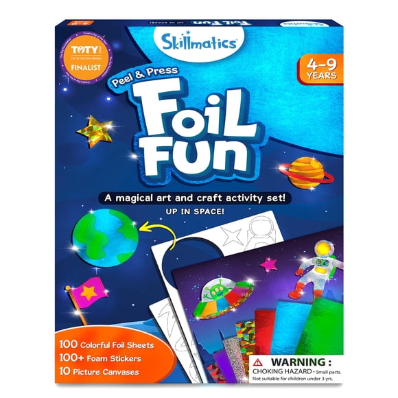 Actividad de arte y manualidades Skillmatics Foil Fun Space para niños de 4 a 9 años