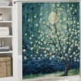 thumbnail image 6 of Chilfamy White Flowers Starry Sky Modern Waterproof Shower Curtain with Hooks for Country Cottage & Farmhouse Bathroom Decor 100% Polyester Fiber Home Bathtubs Bathroom Curtain Decoration 36x72, 6 of 7