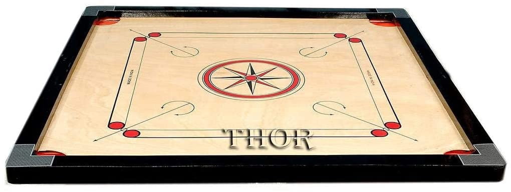 Classic Carrom Board Black Wood For Carrom Board Game Wooden Carom With Coins & Strikers Size 32”✖️32”