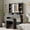 Black, variant on TROPOW Vanity Desk with Mirror and Lights,for Bedroom,Adjustable 3 Color Lights Modes,Includes Padded Stool,Makeup Table Set with Hidden Storage Shelves,USB Outlets,Hairdryer Holder,White