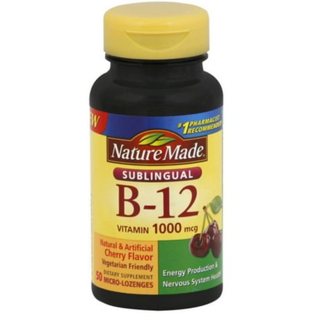 Nature Made B-12 1000 mcg Micro-Lozenges Cherry Flavor 50 ea (Pack of 4)
