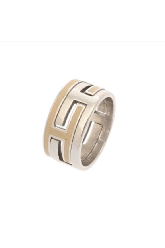 Pre-Owned HERMES Move H Ring #52 White Silver Women's Sterling 925 A Rank Used Ginzo