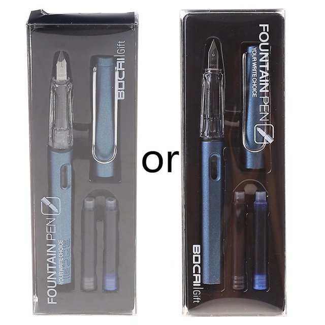 Para juego de pluma estilográfica creativa Ef Nib negro/azul bolsas de tinta incluidas para Ideal para