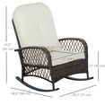 thumbnail image 3 of Outsunny Rattan Rocking Chair with Soft Cushion for Garden Backyard White, 3 of 10