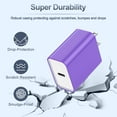 thumbnail image 5 of USB C Charger, Hootek Type C Charging Block with 6FT Type C Cables 20W PD Type C Charger 6FT USB C Block Plug Fast Android Phone Charger Block with USB C Charging Cable, Purple, 5 of 8