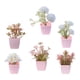 thumbnail image 2 of 6 piezas de flores artificiales en maceta, mini plantas en maceta, arreglo floral, decoración pequeña Estilo A, 2 of 9