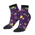 thumbnail image 2 of Bingfone Mardi Gras And Donuts Design Patterned Men'S Women'S Casual Cotton Socks, 2 of 9