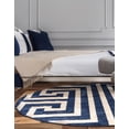 thumbnail image 5 of Unique Loom Athens Collection Area Rug - Greek Key (8' Round Navy Blue/Beige), 5 of 7