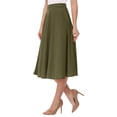thumbnail image 2 of Women's Classic Pleated Midi Skirt Aline Flare for Everyday Elegance, 2 of 6