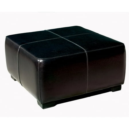 UPC 878445000103 product image for Baxton Studio Black Faux Leather Square Ottoman Footstool | upcitemdb.com