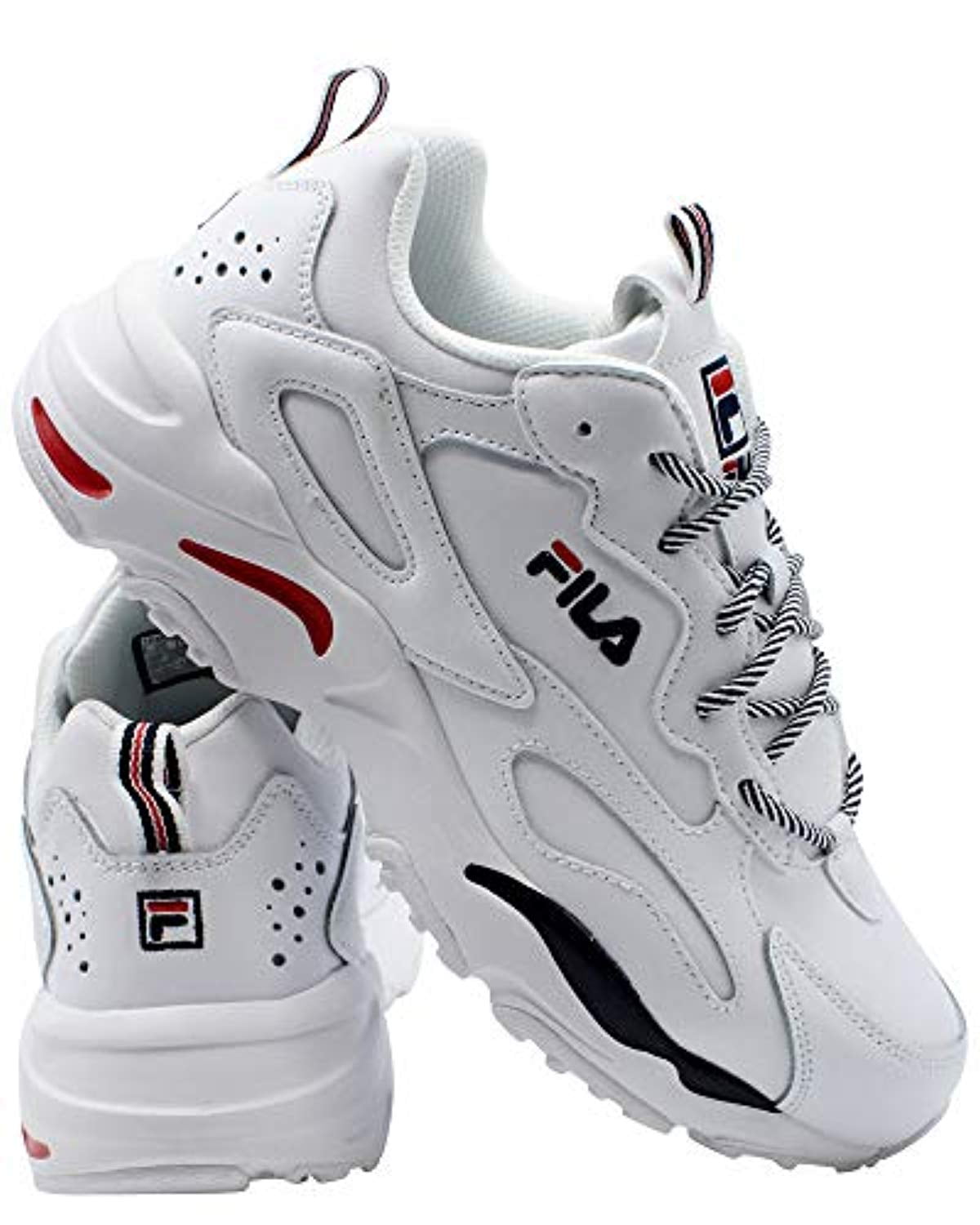 Fila Mens Sneaker,White/Navy/RED,8.5 - Walmart.com