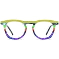 thumbnail image 3 of HEPIDEM Multicolor Acetate Glasses Frame Women,Round Vintage Retro Optical Eyeglasses (9342 Purple C2), 3 of 8