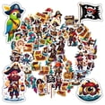 thumbnail image 3 of 35pcs-50pcs Whimsical Pirate Stickers Skull Cartoon Adventure Stickers for Luggage Laptop Suitcase, 3 of 9