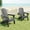 Gray, variant on FOOWIN HDPE Folding Adirondack Chair with Cup Holder, Fire Pit Chairs Set of 4, Black