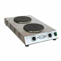 Cadco CDR-3K 15" Electric Portable Hot Plate with 2 Burners and Infinite Controls, Stainless Steel, 220v/1ph, 28 lbs , For Commercial Use