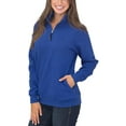 thumbnail image 1 of Chandails en Molleton à Manches Longues pour Femmes Col Quart 1/4 Zip Pull Décontracté Uni avec Poches (S-2TG), 1 of 6