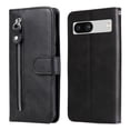 thumbnail image 2 of SaniMore Case for Google Pixel 7A 6.1" 2023, Zipper Wallet Pocket Caed Slots Retro PU Leather Shockproof Drop-proof Flip Kickstand All-around Protective Shell For Google Pixel 7A, Black, 2 of 12