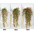 thumbnail image 3 of 3 Pcs Artificial Fake Flowers, Hanging Plastic Plants Outside,Eucalyptus with Camellia Vine Garland，Outside Indoor Decorations Simulated Flower Eucalyptus Camellia Vine Rose Wall Decoration ﻿, 3 of 6
