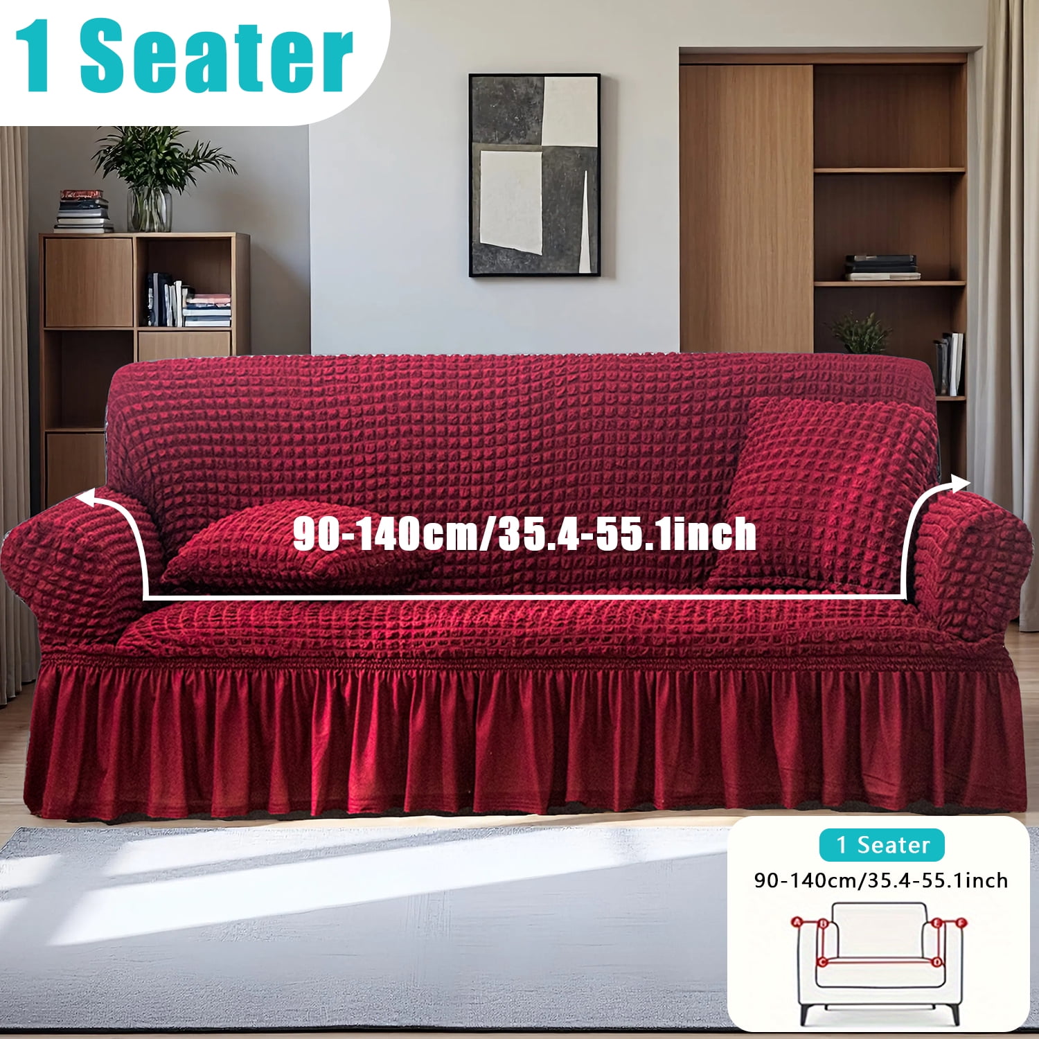 Non-slip Sofa Cover, Reusable Dust-Proof Protector for 1-4 Seater Couches, Indoor & Outdoor Use Weather Resistant Cushions