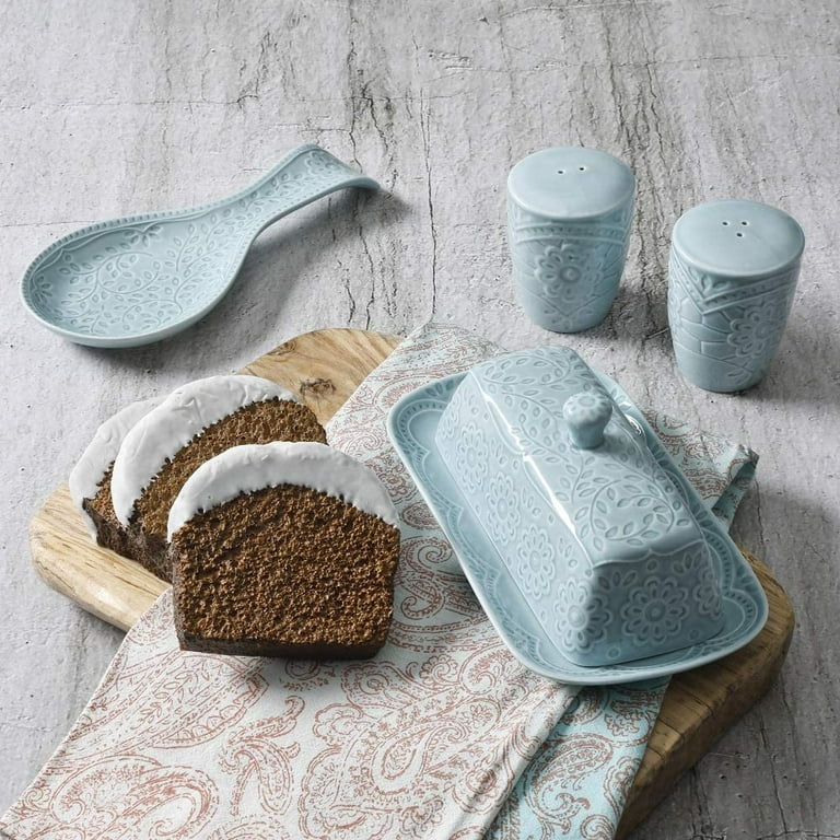 Gibson Elite Alemany Round Dinnerware Set Accessory Aqua Walmart