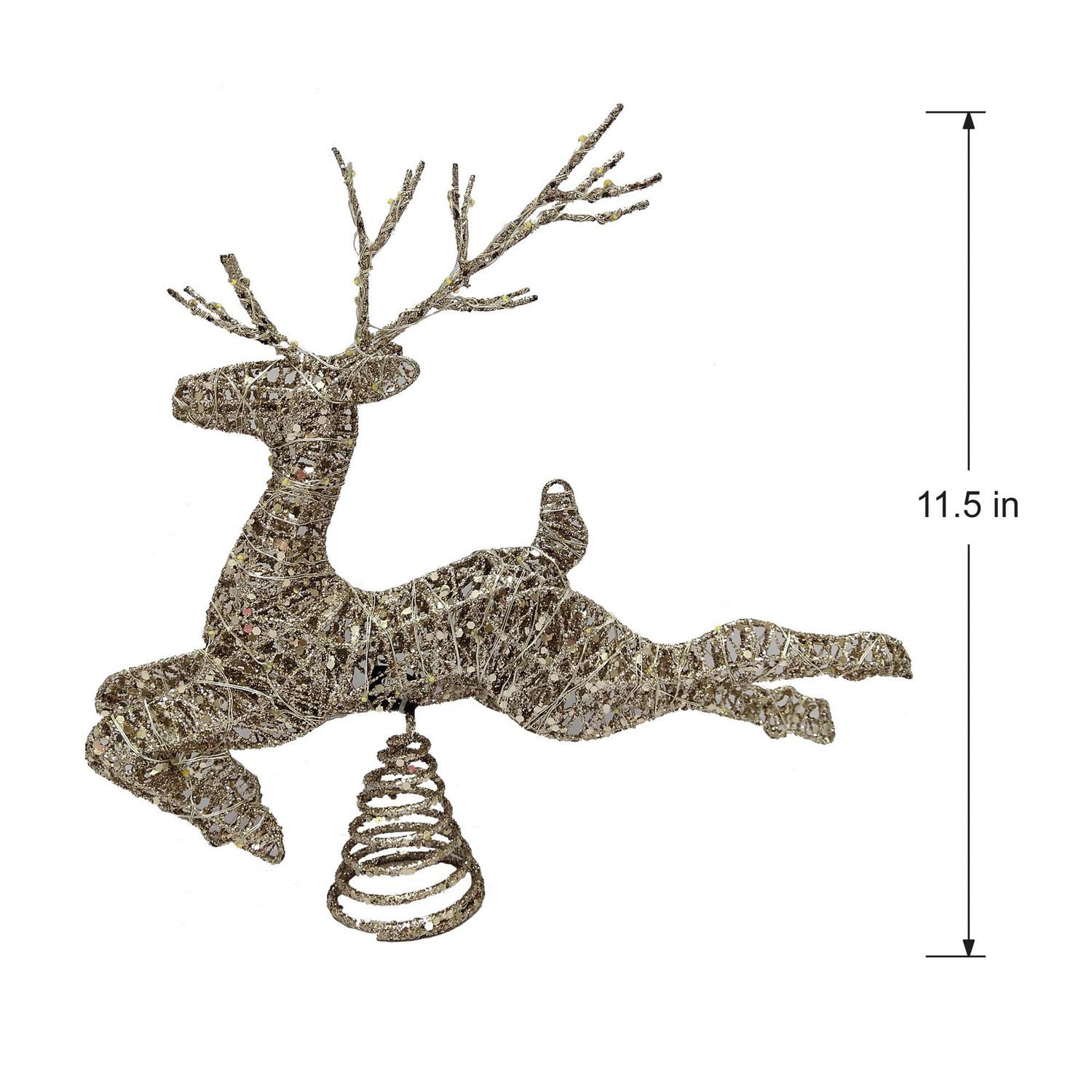 Holiday Time 11.5" Deer Christmas Tree Toppers with LED Micro Lights
