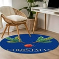 thumbnail image 4 of Round Rugs 3 Ft, Navy Blue Christmas Non Slip Area Rugs for Kitchen Bedroom Entryway, Xmas Tree Ball Winter Modern Art Washable Carpet Runner Rug Floor Mats for Bedroom Home Decor, 4 of 9