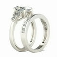 thumbnail image 2 of Rag Jewels 2.00 Ctw Emerald Cut White Diamond Wedding Anniversary Engagement Bridal Set Ring 14K White Gold Plated 925 Sterling Silver 925 Sterling Silver -9.5, 2 of 5