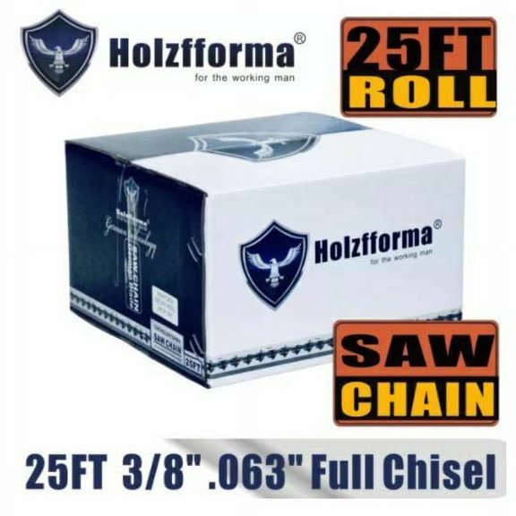 HolzfformaÂ® 25FT Roll Full Chisel Saw Chain .3/8'' Pitch .063''