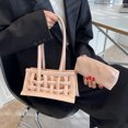 thumbnail image 3 of Sywqhk Bolso Pequeño Cuadrado Para Axilas Tejido De Cuero Pu Para Mujer (Rosa) Sywqhk Para estrenar, 3 of 7