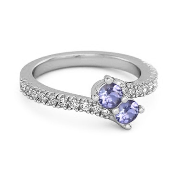 0.10 Ctw Tanzanite 925 Sterling Silver Split Shank Embrace Women Valentines Day Gifts Ring