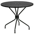 thumbnail image 4 of Flash Furniture Commercial Grade 35.25" Round Black Indoor-Outdoor Steel Patio Table with Umbrella Hole, 4 of 9
