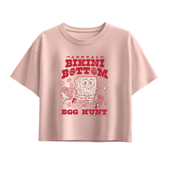 SpongeBob SquarePants - Bikini Bottom Egg Hunt Short Sleeve Boxy Graphic T-Shirt