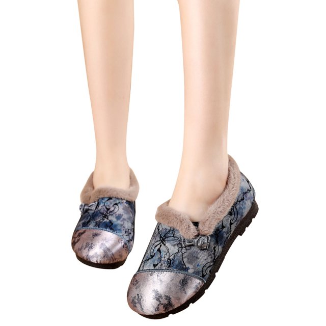 LSLJS Chaussures en Tissu Isolation en Peluche Style Rétro Semelle Souple Polyvalente Chaussures en Coton pour Femmes Chinoises