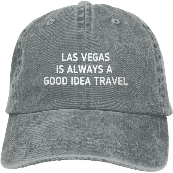 Las Vegas is Always A Good Idea Travel Funny Hat Adjustable Denim Baseball Cap Black Dad Hat Men Women