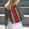 thumbnail image 5 of Disketp Mexican Serape Blanket Stripes Mochila de Lona Estampada, Mochila Escolar de Viaje Ligera para Estudiantes y Portátil-Small, 5 of 5