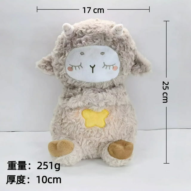 Interactive Breathing Bear Stuffed Animal with Music and Light, Pink Short Plush