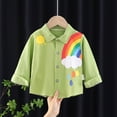 thumbnail image 2 of Ruyang Boys Cute Rainbow Print Shirts Hawaiian Long Sleeve Roll Up Button Down Tee Shirt Tops Spring Summer Clothes, 2 of 6