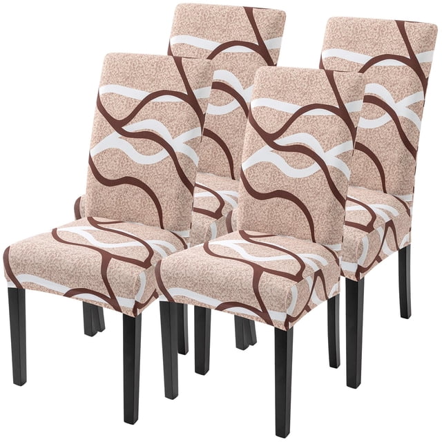 Set de 4 fundas elásticas para sillas de comedor SearchI, color caqui