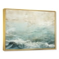 thumbnail image 2 of Designart "Contemporary River With Beige And Blue Tones I" Coastal Ocean Floater Framed Canvas Wall Art, 2 of 5