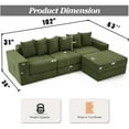 thumbnail image 3 of SOULART 102.00" Cloud Couch, Green Sectional Sofa, Convertible Floor Sleeper Sofa for Living Room, No Assembly Required with 6 Pillows, 3 of 13
