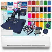 Silhouette Cameo 5 PLUS w/ 8-in-1 Navy Heat Press & Siser HTV