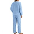 thumbnail image 6 of Alkepwun Lounge Sets for Women Loose-Fit Casual Comfortable Thickened Fleece Homewear Set Long-Sleeve Crew Neck Pullover Top Elastic Waist Straight Leg Pants Sleepwear Walks Strolls Suit, 6 of 6