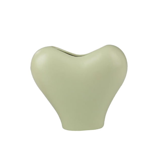 Jarrón de cerámica con forma de corazón, arreglo floral, decorativo, elegante y novedoso, florero para verde