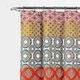 thumbnail image 3 of Boho Stripe Colorful Bold Design Shower Curtain, 72" x 72", Turquoise & Orange (2 Piece), 3 of 5