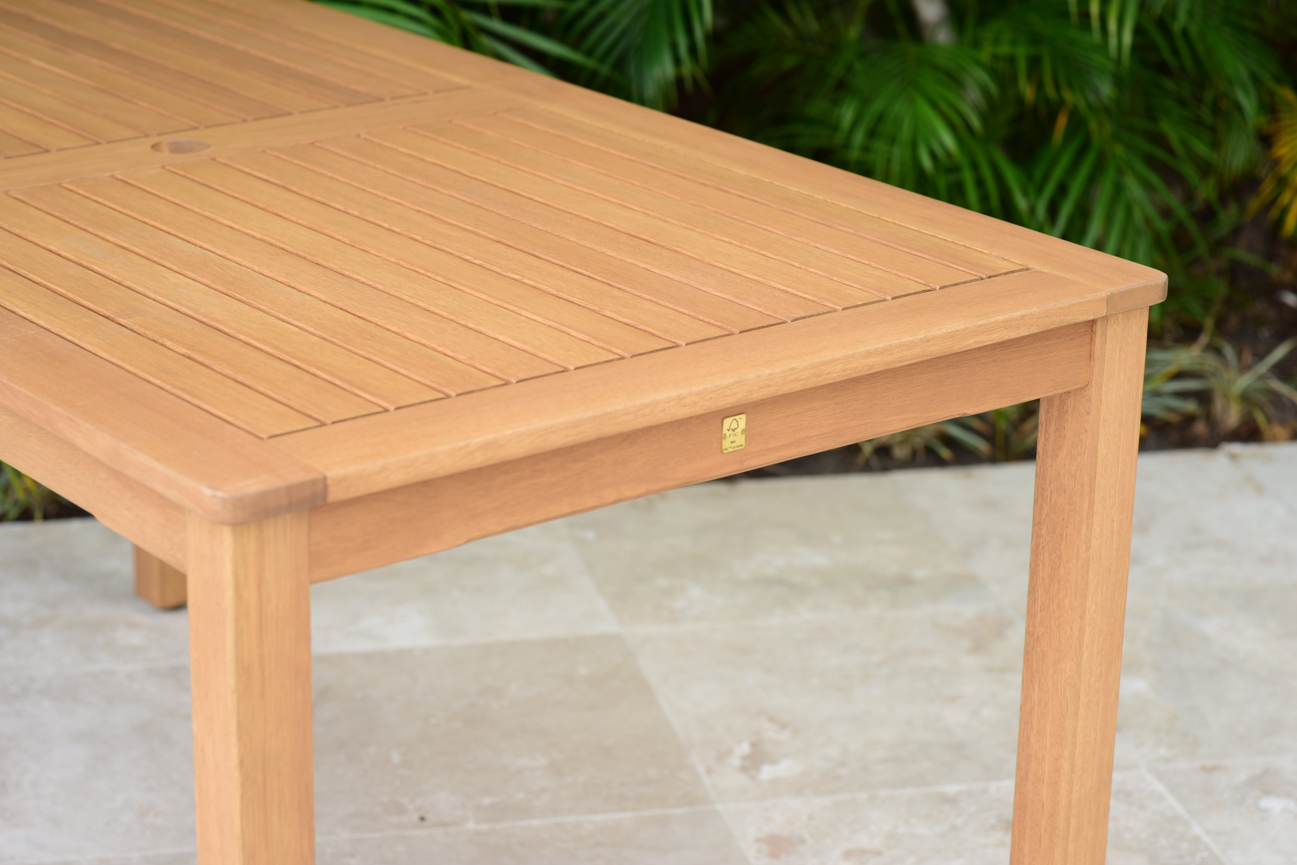 Amazonia Arlon Teak Finish 5 Pieces Rectangular Patio Dining Set